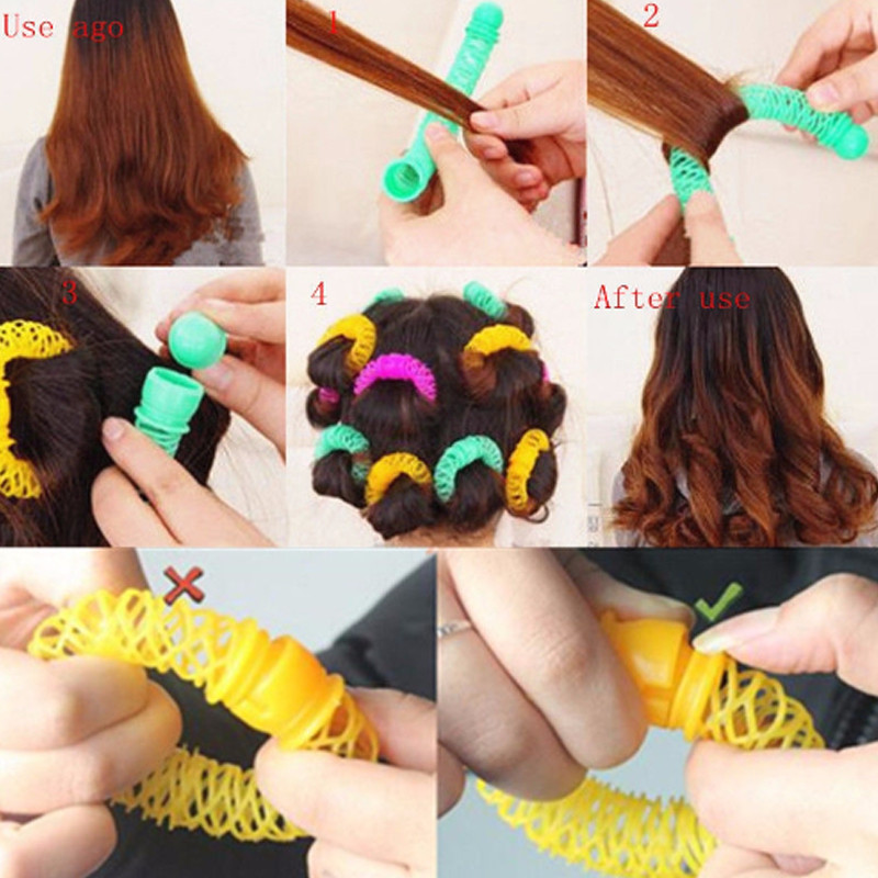 Roller Pengeriting Rambut Model Spiral 8PCS Multi Color 